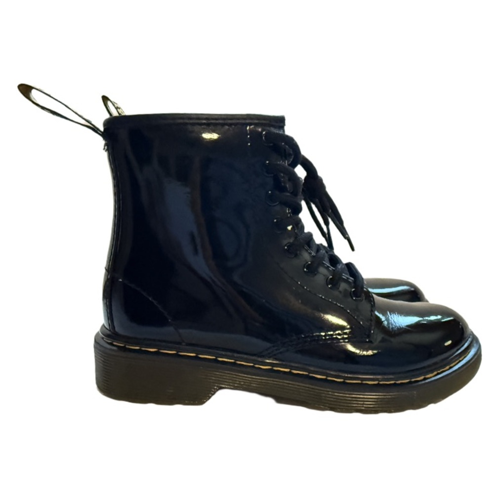 DR MARTENS | Black Patent Leather Lace Up Boot Junior 1460 Punky School Summer - Picture 10 of 16